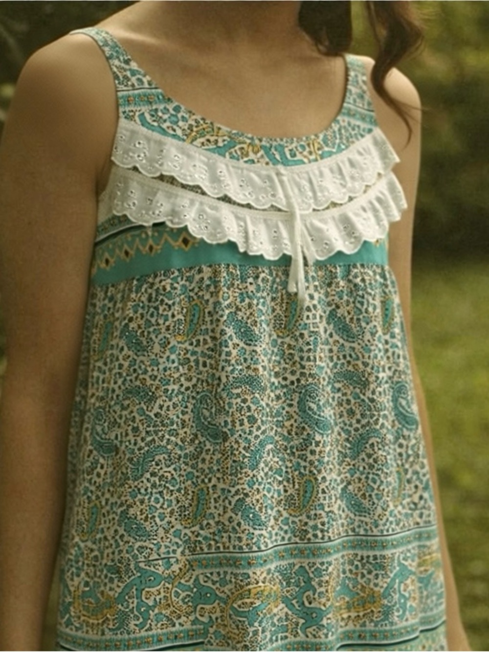 Vintage Paisley Prairie Cottagecore Midi Dress